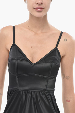 Satin Flared Dress with Padded Cups