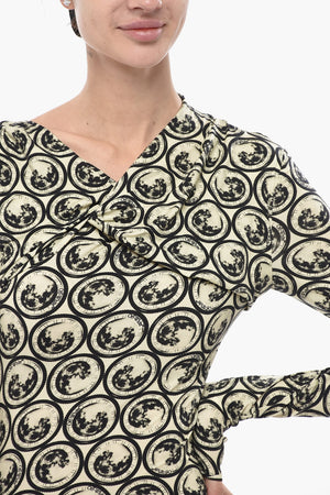 Langärmeliges Kleid MOON SEC mit Knotendetail vorne