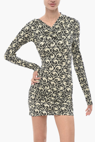 Langärmeliges Kleid MOON SEC mit Knotendetail vorne