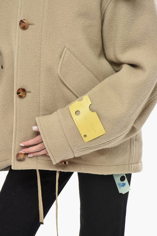 Kurzer Parka aus Wollmischung mit abnehmbarem Eco-Shearling-Futter