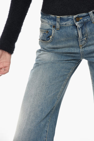 Low-Rise Washed-Denim Jeans 27cm