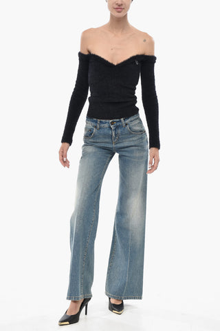 Low-Rise Washed-Denim Jeans 27cm