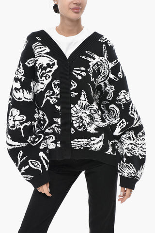 Oversize-Cardigan TATTOO aus Baumwoll-Jacquard-Mix