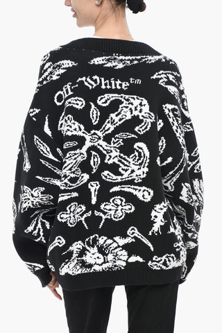Oversize-Cardigan TATTOO aus Baumwoll-Jacquard-Mix