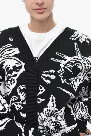 Oversize-Cardigan TATTOO aus Baumwoll-Jacquard-Mix