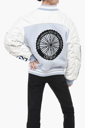 Bomber Aus Wollstoff MOON WHEEL Mit Lederärmeln