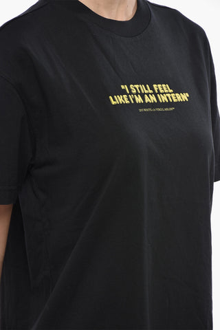 T-Shirt Girocollo INTERN in Cotone con Stampa Frontale