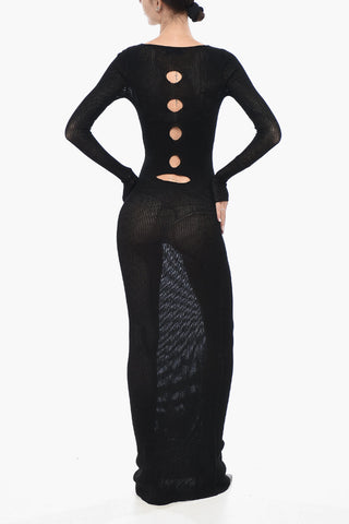 Maxikleid aus Netz CENTER HOLE mit Cut-outs