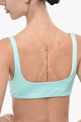 Bandeau-Bikini-Top aus Nylon mit kontrastierendem Logo