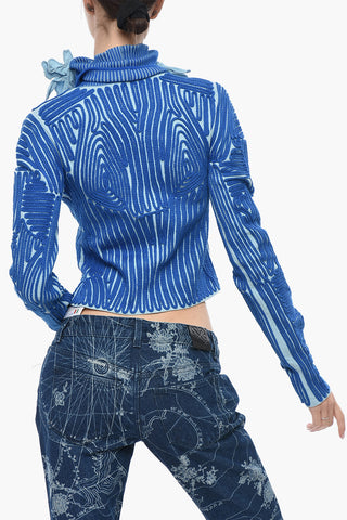 Maglia a Collo Alto X-RAY con Ricami e Fiori in Rilievo