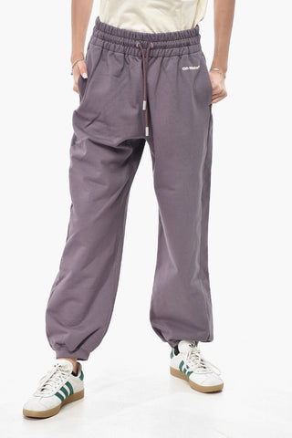 Joggers FOR ALL in Cotone Garzato con Logo Ricamato e Polsini