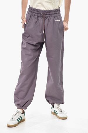 Joggers FOR ALL in Cotone Garzato con Logo Ricamato e Polsini