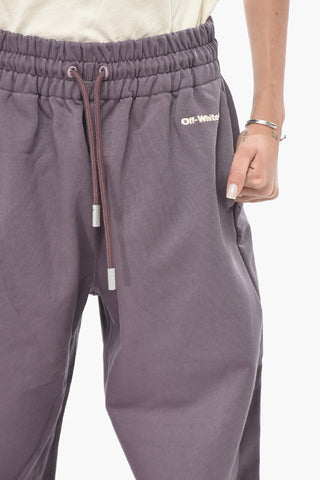 Joggers FOR ALL in Cotone Garzato con Logo Ricamato e Polsini