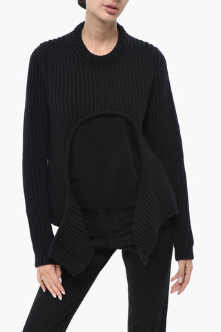 Cotton-Blend Sweater METEOR With Double-Fabric Detail