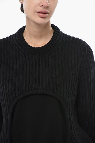 Cotton-Blend Sweater METEOR With Double-Fabric Detail