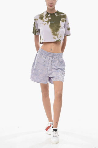 Shorts FRESCO in Cotone Jacquard con Elastico in Vita