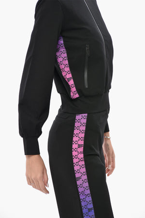 ATHLEISURE Track Sweatshirt with Front Zip and Logo Side Bands