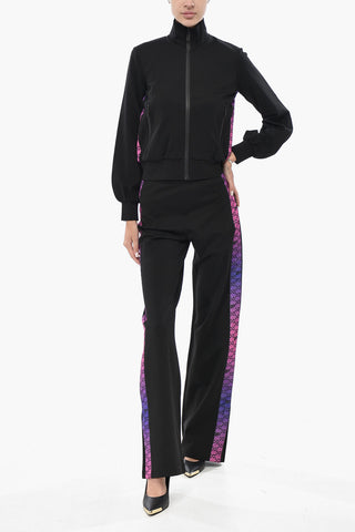 ATHLEISURE Felpa Track con ZIp Frontale e Bande Laterali Logate