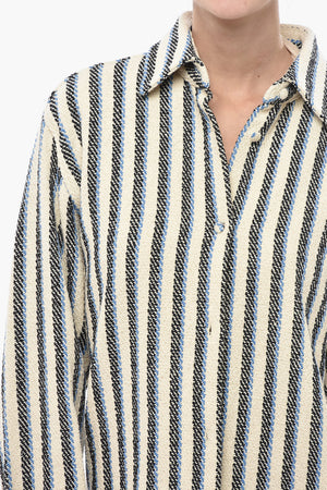 Gestreifte Overshirt aus Baumwollmix