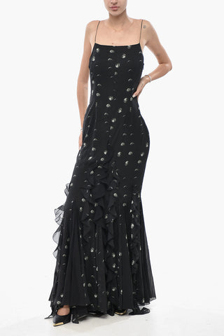 Slipkleid MOON aus Chiffon mit Volantsaum