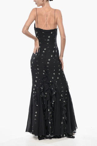 Slipkleid MOON aus Chiffon mit Volantsaum