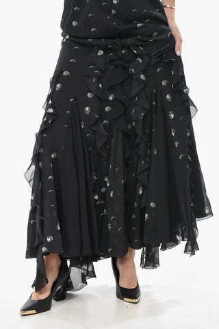 Slipkleid MOON aus Chiffon mit Volantsaum
