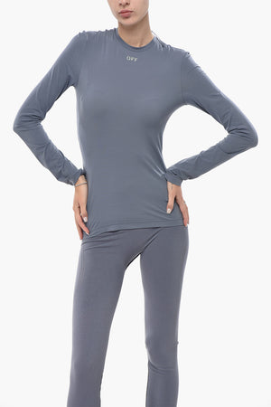Top in Tessuto Elasticizzato SECOND SKIN con Logo Stampato
