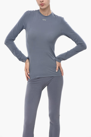 Top in Tessuto Elasticizzato SECOND SKIN con Logo Stampato