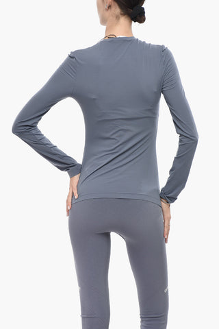Top in Tessuto Elasticizzato SECOND SKIN con Logo Stampato