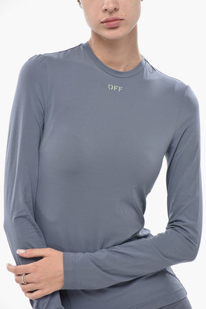 Top in Tessuto Elasticizzato SECOND SKIN con Logo Stampato