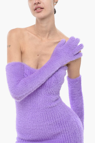 Minikleid aus Stoff FUZZY mit Handschuhärmeln