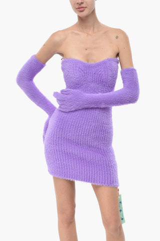 Minikleid aus Stoff FUZZY mit Handschuhärmeln