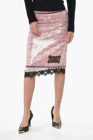 Gonna Paillettata RAMAGE con Perle Decorative