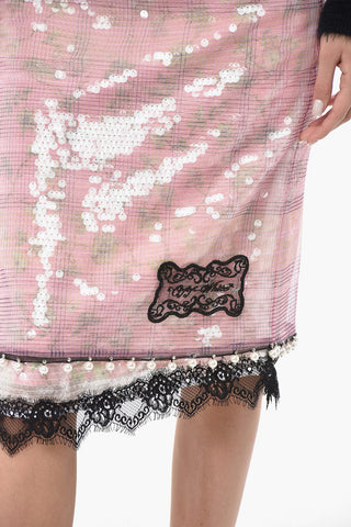 Gonna Paillettata RAMAGE con Perle Decorative