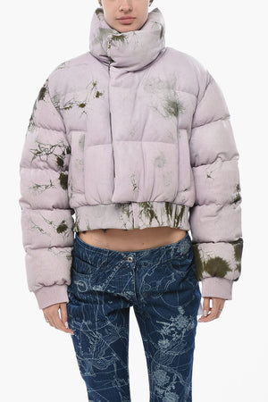 SEASONAL Leather Padded Jacket MARBLE With Hidden Closure