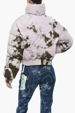 SEASONAL Leather Padded Jacket MARBLE With Hidden Closure