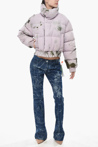 SEASONAL Leather Padded Jacket MARBLE With Hidden Closure