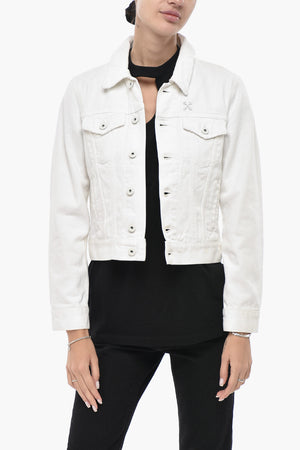 DENIM Cropped-Jacke EAGLE aus bedrucktem Denim