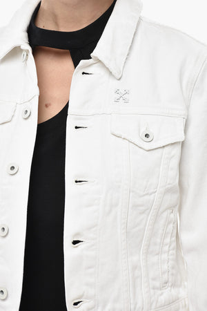 DENIM Cropped-Jacke EAGLE aus bedrucktem Denim