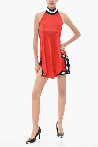 Viscose Halter Dress SIERRALEONE with Contrasting Track Bands