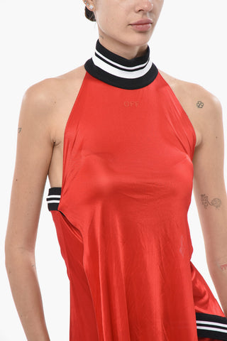 Viscose Halter Dress SIERRALEONE with Contrasting Track Bands