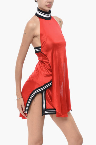 Viscose Halter Dress SIERRALEONE with Contrasting Track Bands