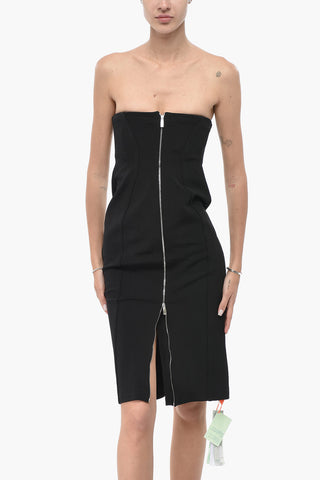 Stretch Midi Sheath Dress ABLOHLAND Full-Zip