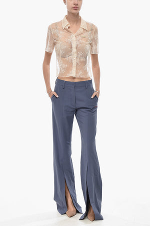 4-Taschen-Hose aus Wollmischung mit Schlitz am Knöchel