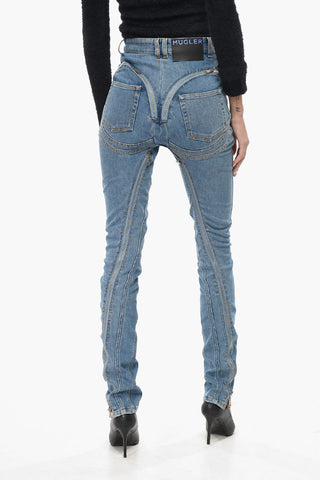 Skinny-Jeans Mit Hoher Taille Und Reißverschlussdetail