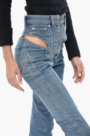Skinny-Jeans Mit Hoher Taille Und Reißverschlussdetail