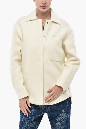 Wool Overshirt Coat With Snap Buttons