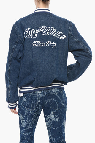 Denim Bomber VARSITY with Embroidered Logo
