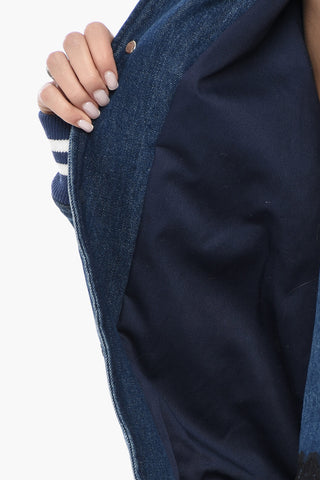 Denim Bomber VARSITY with Embroidered Logo