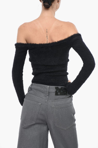 SEASONAL Maglia FUZZY con Scollo a Cuore